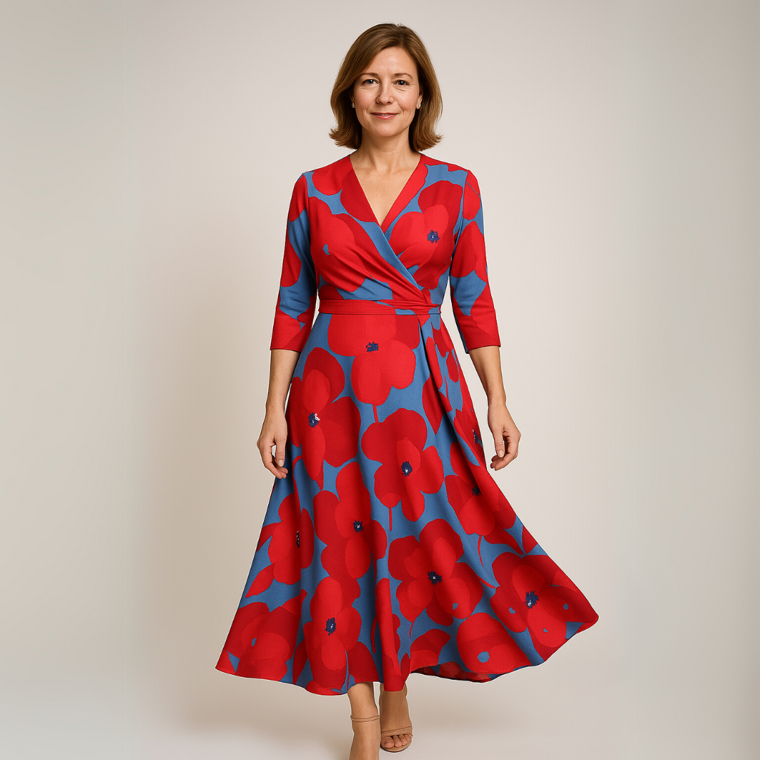 Nancy | Luxus virágmintás maxi ruha