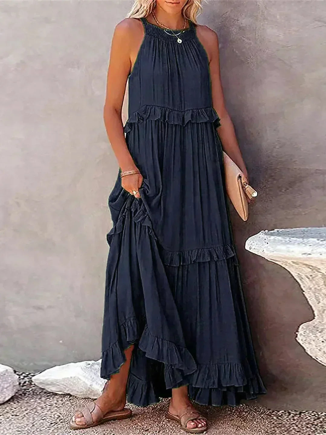 Sarah | Halter Ruffle Maxi Ruha (Majdnem elfogyott)