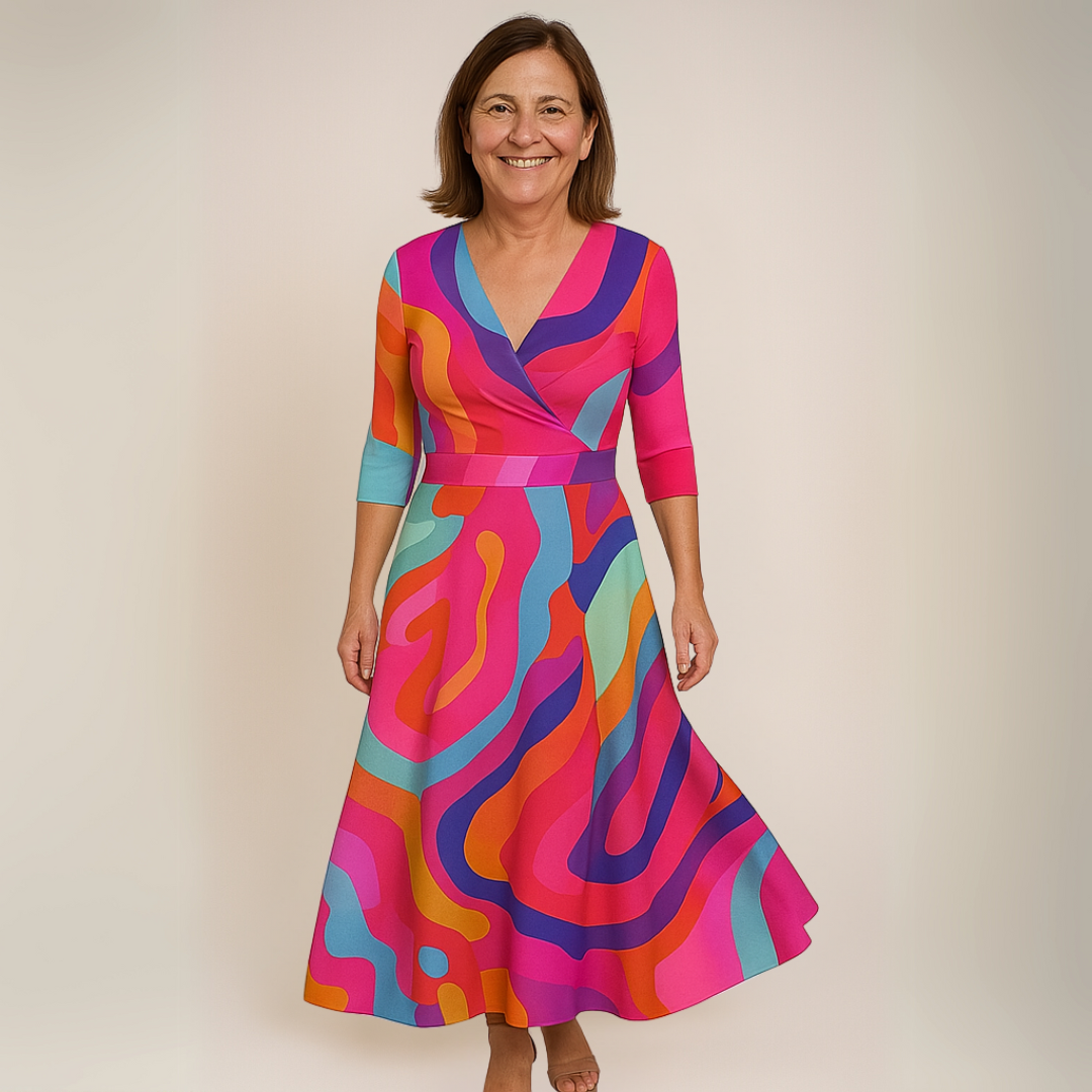 Nancy | Luxus virágmintás maxi ruha