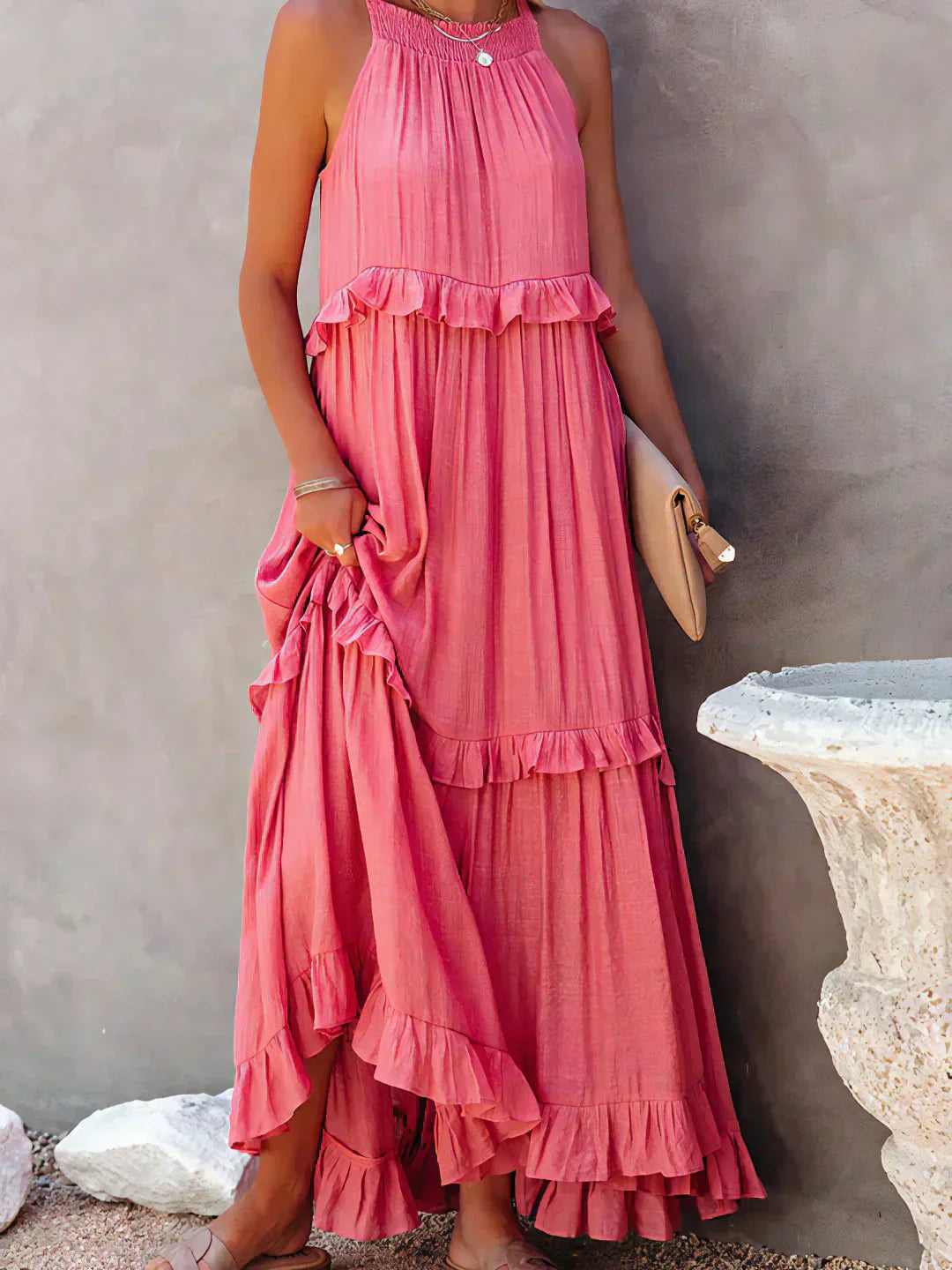 Sarah | Halter Ruffle Maxi Ruha (Majdnem elfogyott)