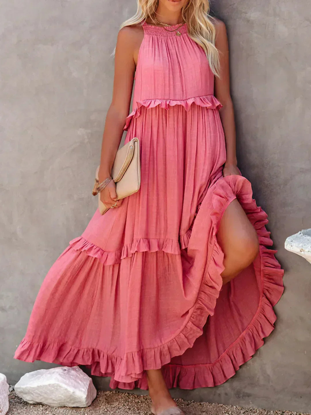 Sarah | Halter Ruffle Maxi Ruha (Majdnem elfogyott)