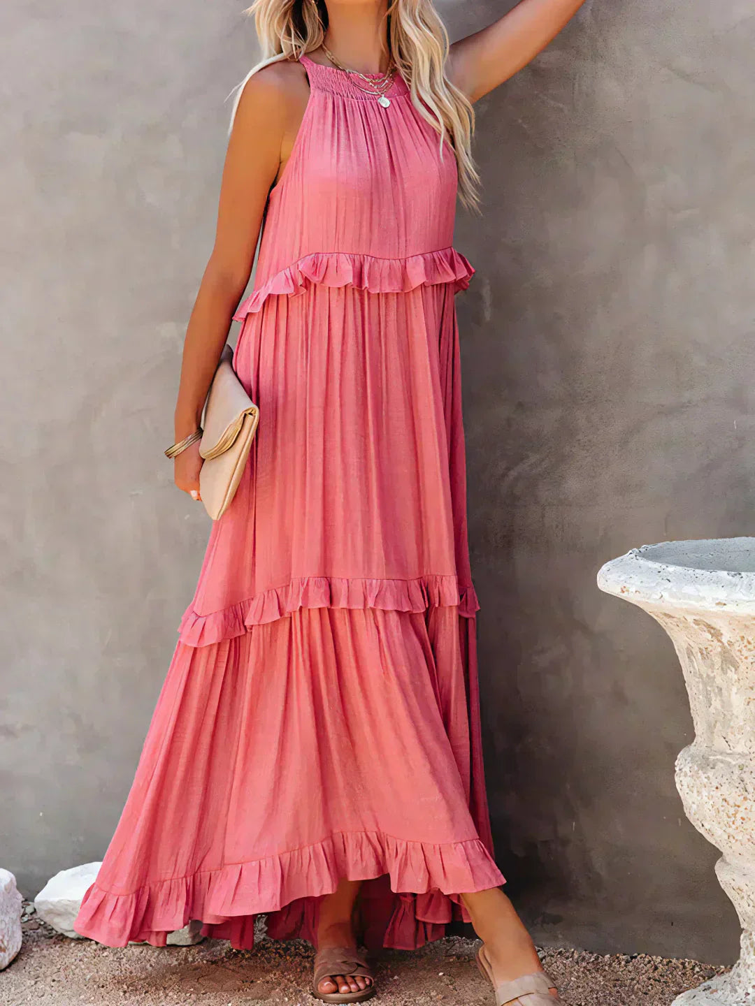 Sarah | Halter Ruffle Maxi Ruha (Majdnem elfogyott)
