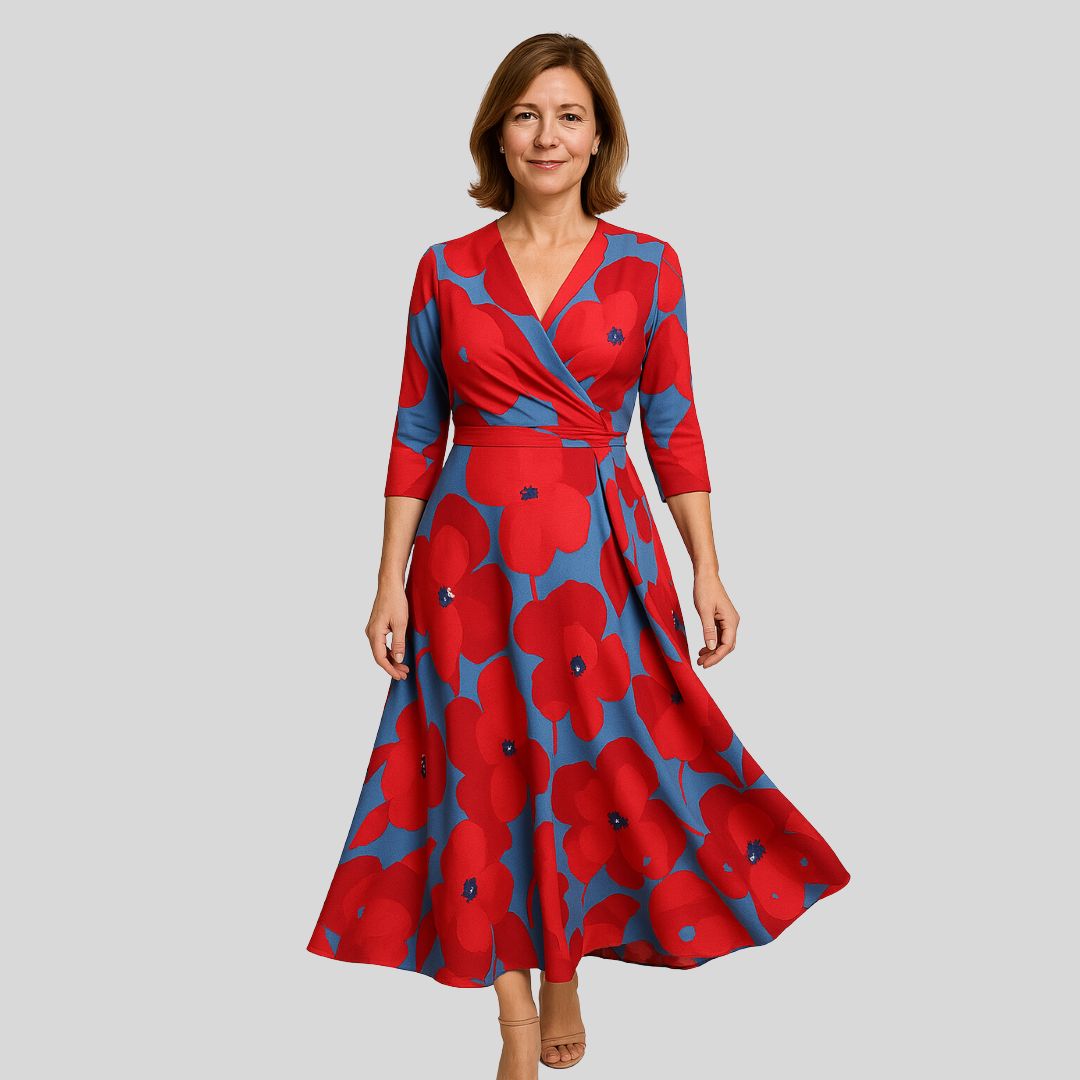 Nancy | Luxus virágmintás maxi ruha